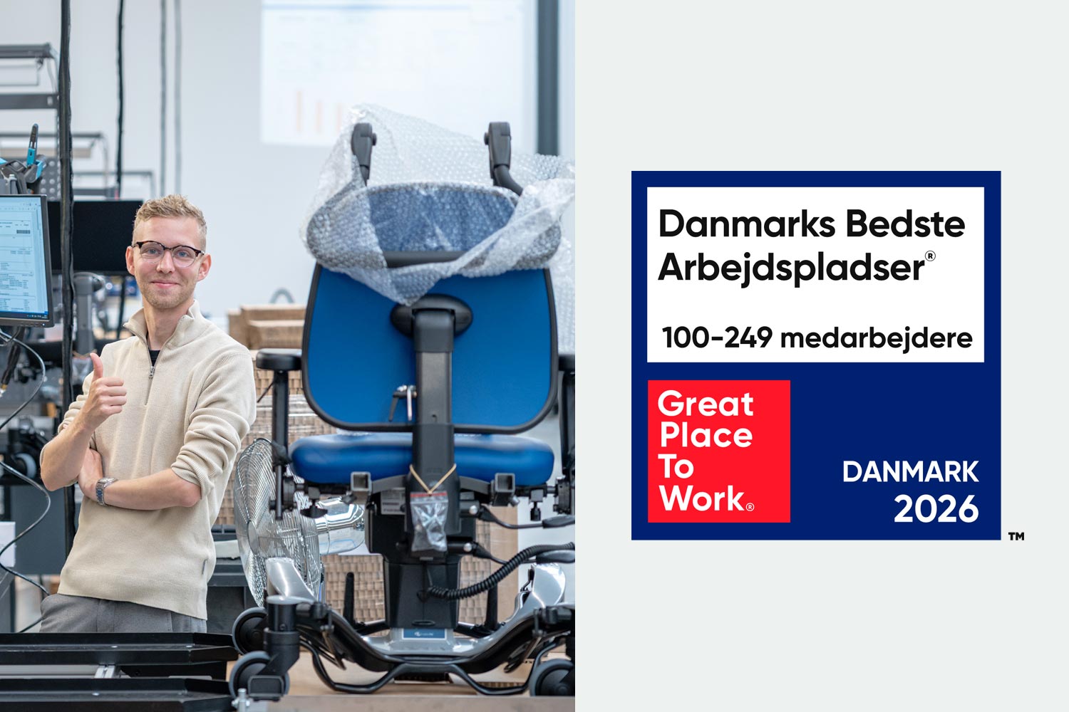 Billede af nr. 1 i kategorien Danmarks Bedste Arbejdspladser 2026 med 100-249 medarbejdere, VELA