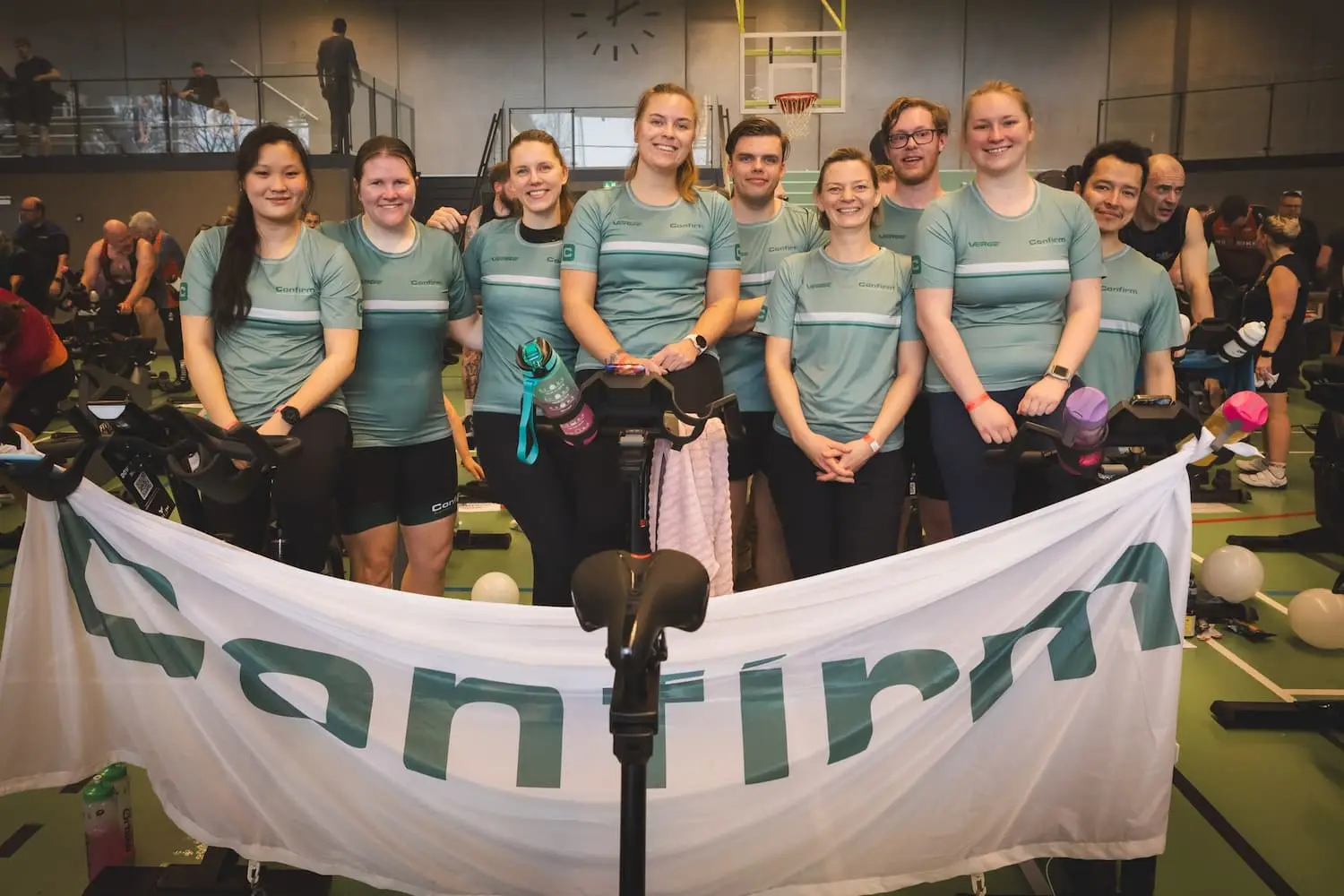 Colleagues at fundraising bikeevent 