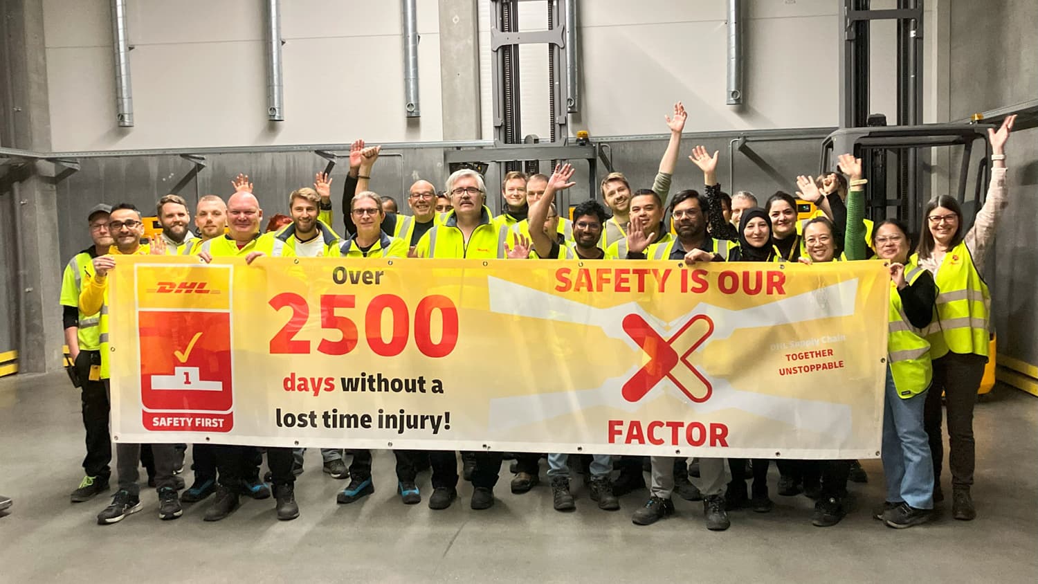 DHL Supply Chain: Denmark Safety First. Our Allerød 1 site celebrating  2500 days without a Lost Time Injury.