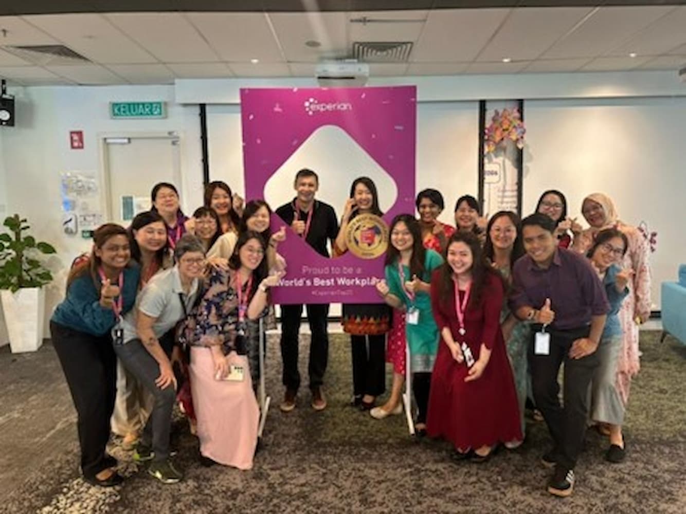 Employees in Malaysia celebrating our World's Best workplace achievement  