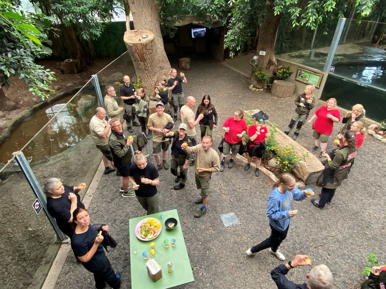 Billede fra fejring af vi har fået sommerfugle i vores tropehus