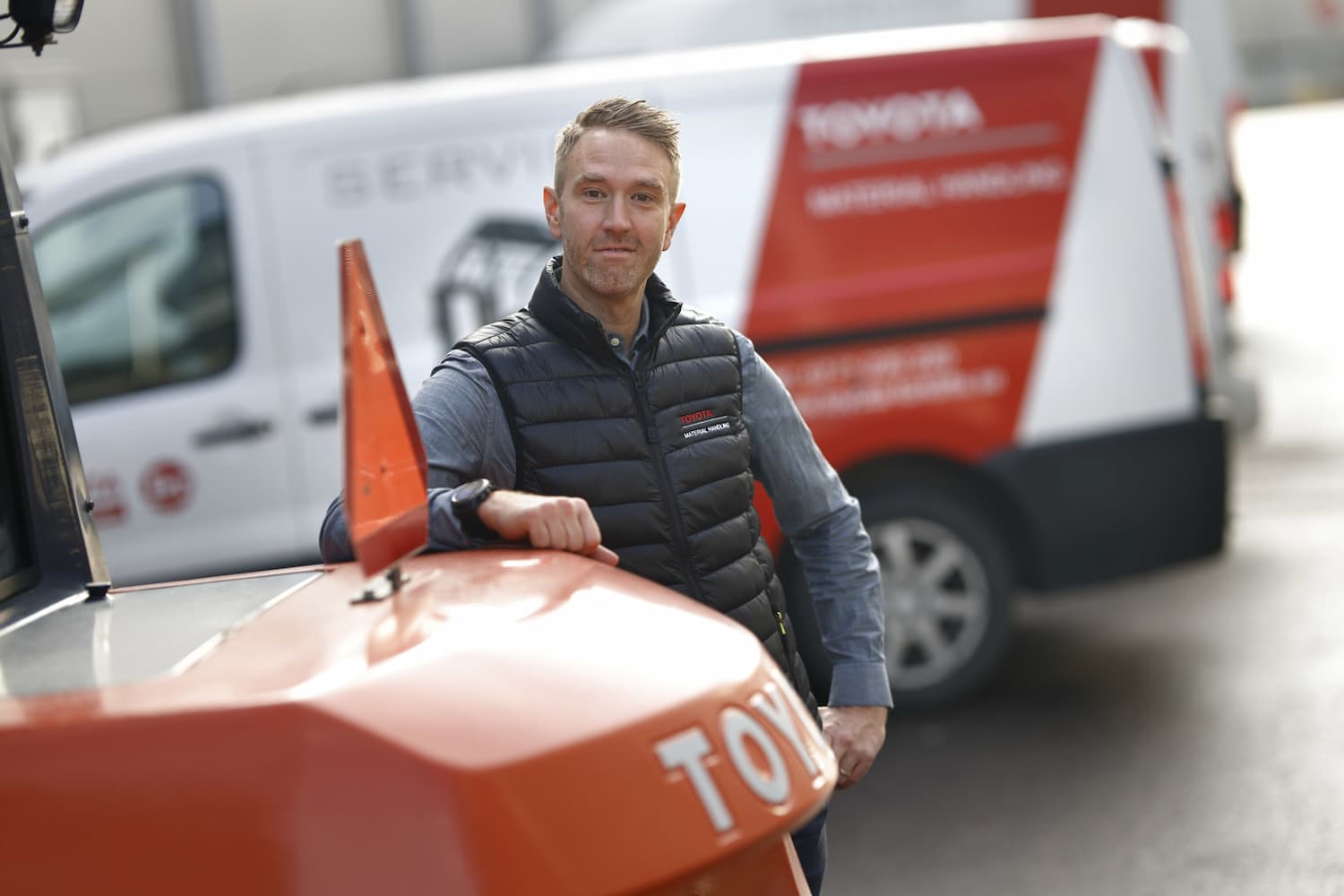 Vores udekørende Serviceteknikere - altid med et smil på.